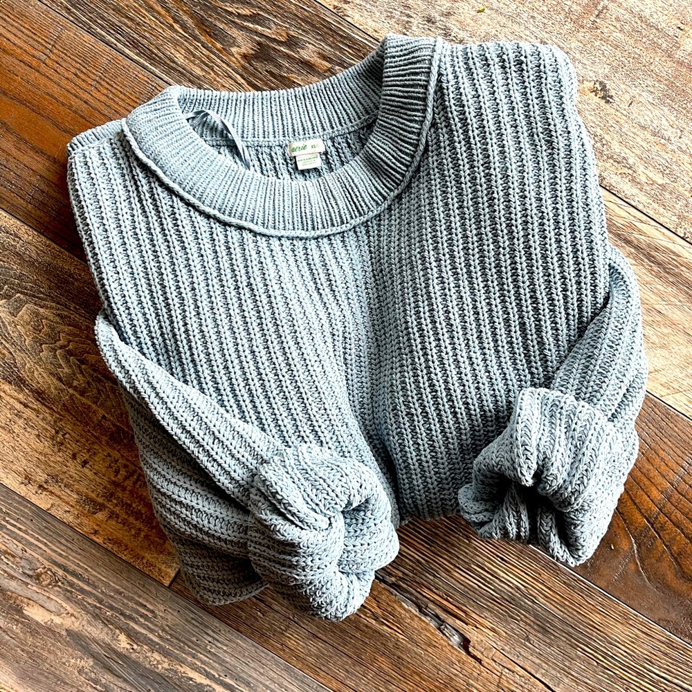 Aerie Gray Ribbed Sweater